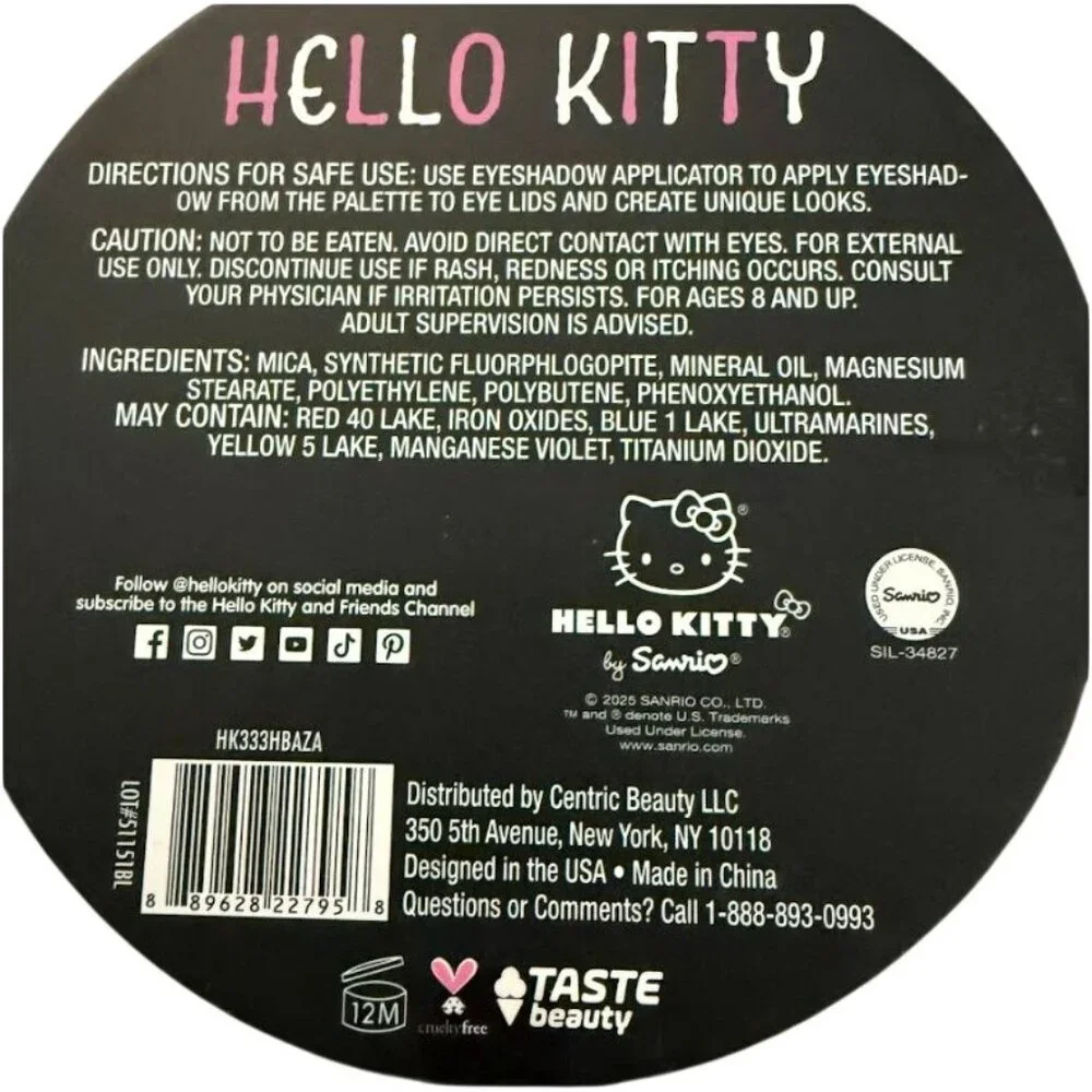Hello Kitty by Sanrio x Taste Beauty Halloween Eyeshadow Palette Set of 2